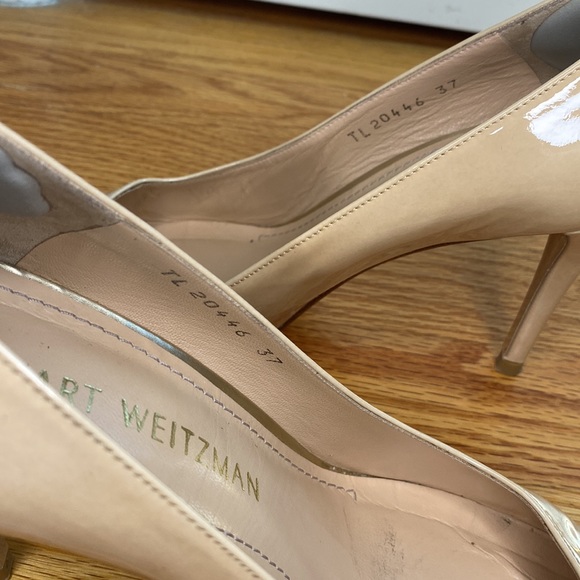 Stuart Weitzman Patent Leather Nude Heels, EU 37 - Picture 9 of 13